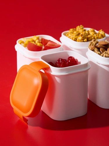 Ланчбокс для снеков Lunch Crunch, белый с оранжевым Ланчбокс для снеков Lunch Crunch, белый с оранжевым