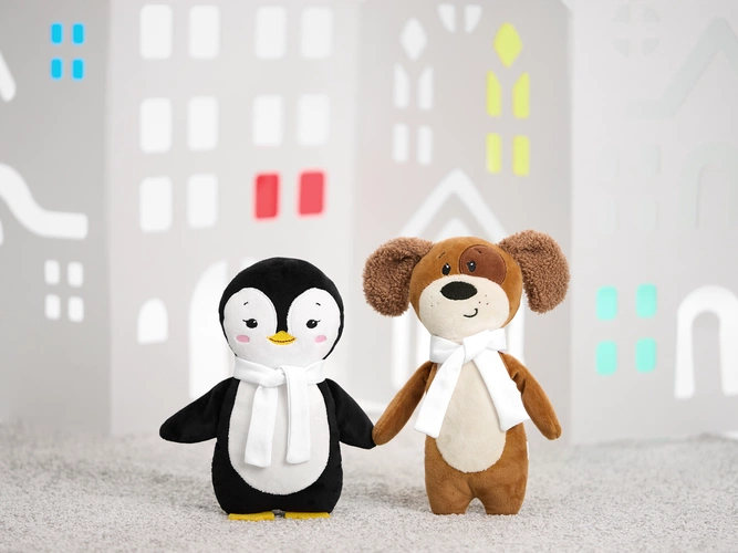 Мягкая игрушка Beastie Toys, пингвиненок с белым шарфом Мягкая игрушка Beastie Toys, пингвиненок с белым шарфом