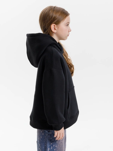 Худи детское оверсайз Junipero, черное Худи детское оверсайз Junipero, черное