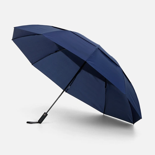 Зонт обратного сложения twoGether с двойным куполом, темно-синий Зонт обратного сложения twoGether с двойным куполом, темно-синий