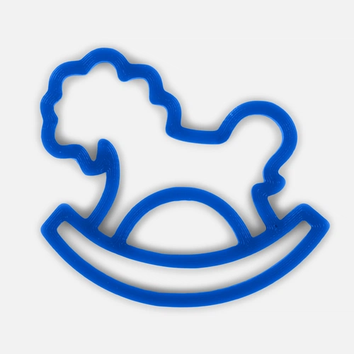 Подвеска «Лошадка-качалка», 3D-печать, синяя Подвеска «Лошадка-качалка», 3D-печать, синяя