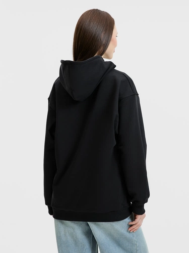 Худи унисекс оверсайз Songo, черное Худи унисекс оверсайз Songo, черное