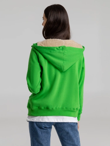 Толстовка унисекс на молнии Sherpa 280, ярко-зеленая Толстовка унисекс на молнии Sherpa 280, ярко-зеленая