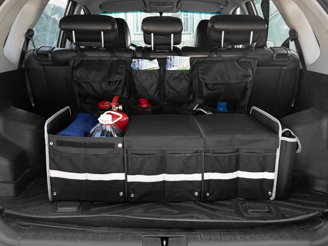 Органайзер в багажник с сумкой-холодильником Arranger, черный с серым Органайзер в багажник с сумкой-холодильником Arranger, черный с серым