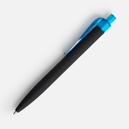 Ручка шариковая Prodir QS01 PRT-T Soft Touch, черная с голубым Ручка шариковая Prodir QS01 PRT-T Soft Touch, черная с голубым