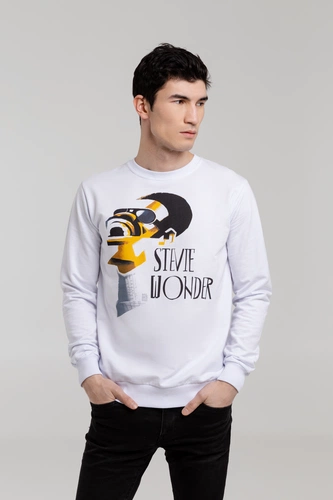 Толстовка «Меламед. Stevie Wonder», белая Толстовка «Меламед. Stevie Wonder», белая