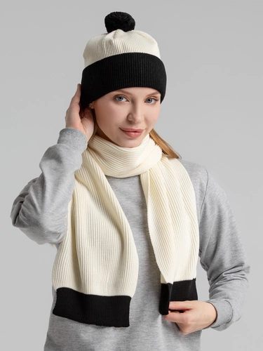 Шарф Snappy, белый с черным Шарф Snappy, белый с черным