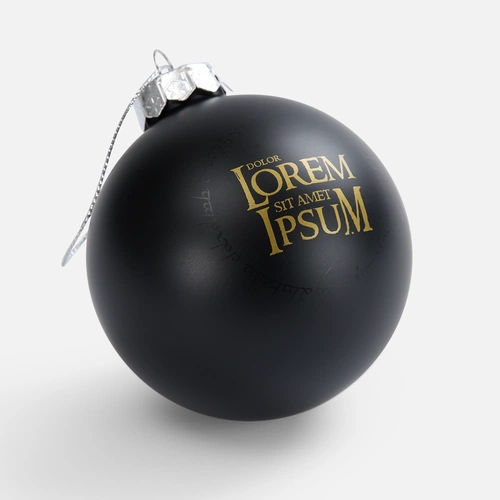 Елочный шар Finery Matt, 8 см, матовый черный с тампопечатью Елочный шар Finery Matt, 8 см, матовый черный с тампопечатью