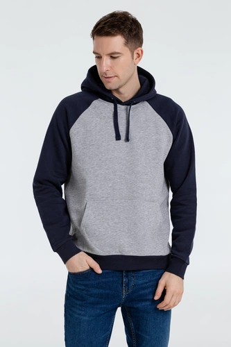 Толстовка унисекс Seattle, серый меланж с темно-синим Толстовка унисекс Seattle, серый меланж с темно-синим