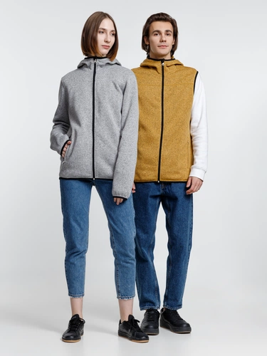 Жилет с капюшоном унисекс Gotland, горчичный Жилет с капюшоном унисекс Gotland, горчичный