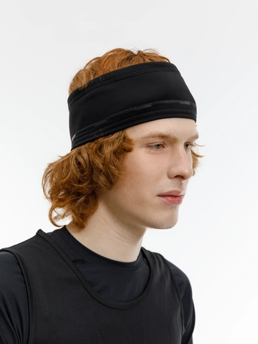 Спортивная повязка утепленная Jogge, черная Спортивная повязка утепленная Jogge, черная