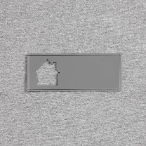 Лейбл из ПВХ с вырубкой «Дом», серый Лейбл из ПВХ с вырубкой «Дом», серый