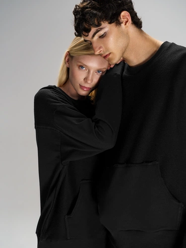 Свитшот оверсайз унисекс Vozduh, черный Свитшот оверсайз унисекс Vozduh, черный