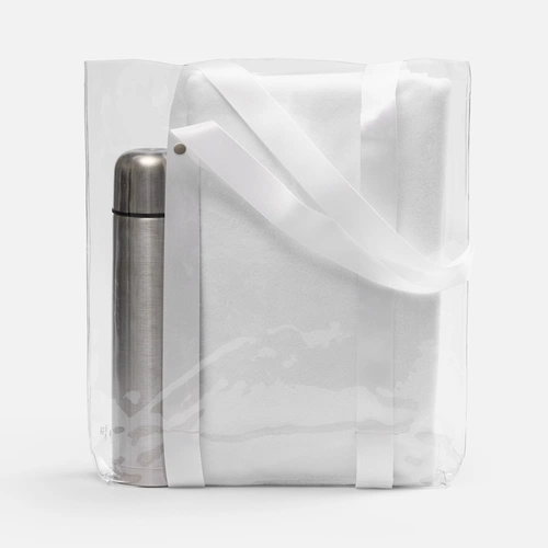Шопер Clear Fest, ver.2, прозрачный с белыми ручками Шопер Clear Fest, ver.2, прозрачный с белыми ручками