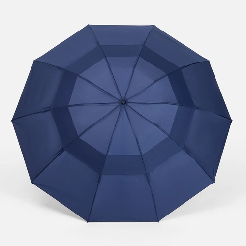 Зонт обратного сложения twoGether с двойным куполом, темно-синий Зонт обратного сложения twoGether с двойным куполом, темно-синий