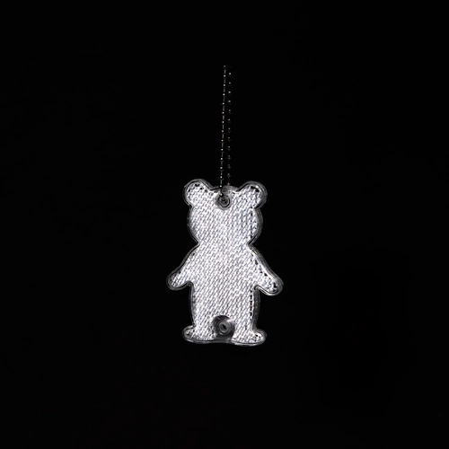 Пешеходный светоотражатель с цепочкой «Мишка», белый Пешеходный светоотражатель с цепочкой «Мишка», белый