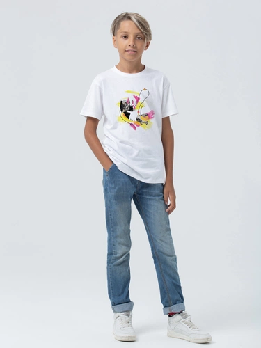 Футболка детская «Обними кота», белая Футболка детская «Обними кота», белая