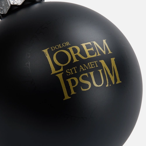 Елочный шар Finery Matt, 8 см, матовый черный с тампопечатью Елочный шар Finery Matt, 8 см, матовый черный с тампопечатью