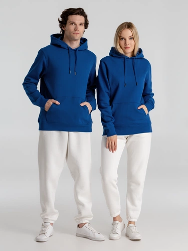 Толстовка с капюшоном унисекс King, ярко-синяя Толстовка с капюшоном унисекс King, ярко-синяя