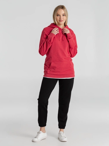 Толстовка с капюшоном унисекс Hoodie, красный меланж Толстовка с капюшоном унисекс Hoodie, красный меланж