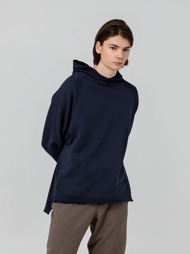 Худи унисекс Vozduh 1.0, темно-синее Худи унисекс Vozduh 1.0, темно-синее