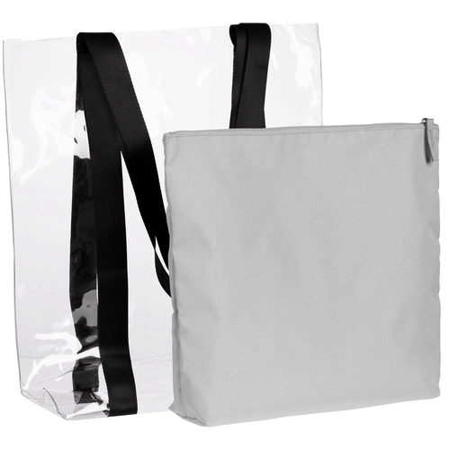Шопер Clarity с серым органайзером, прозрачный Шопер Clarity с серым органайзером, прозрачный