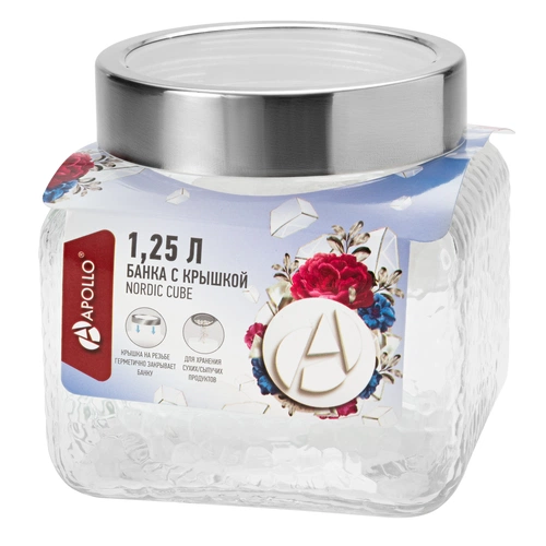 Банка с крышкой Nordic Cube, малая Банка с крышкой Nordic Cube, малая