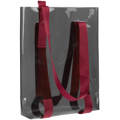 Шопер Clear Fest, прозрачный серый с красными ручками Шопер Clear Fest, прозрачный серый с красными ручками