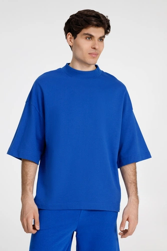 Футболка оверсайз унисекс T9, синяя Футболка оверсайз унисекс T9, синяя