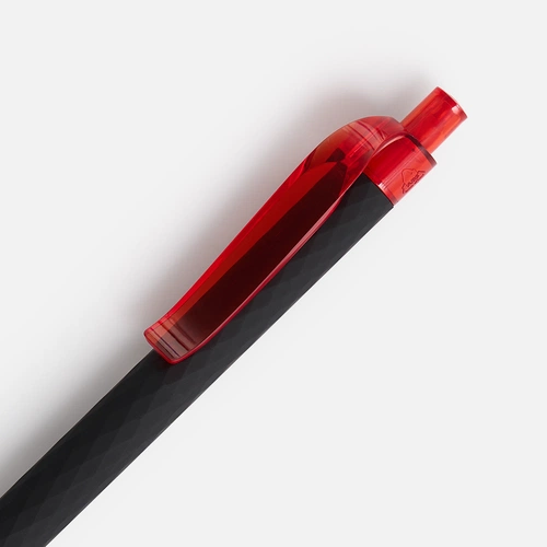 Ручка шариковая Prodir QS01 PRT-T Soft Touch, черная с красным Ручка шариковая Prodir QS01 PRT-T Soft Touch, черная с красным