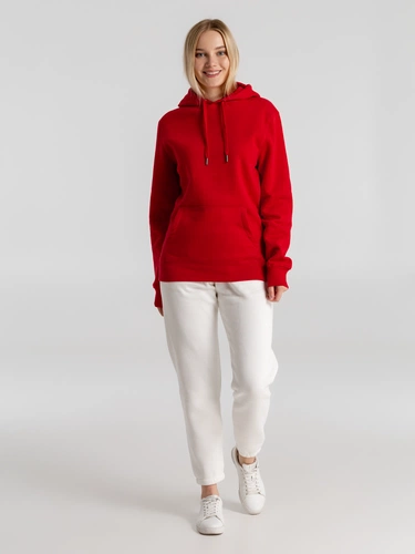 Толстовка с капюшоном унисекс King, красная Толстовка с капюшоном унисекс King, красная