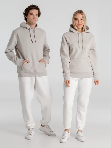 Толстовка с капюшоном унисекс King, дымчато-серая Толстовка с капюшоном унисекс King, дымчато-серая