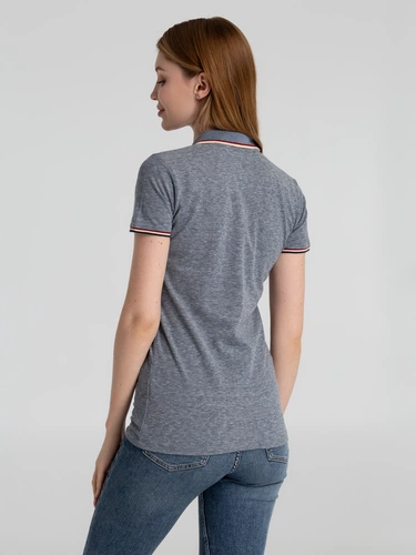 Рубашка поло женская Paname Women, голубой меланж Рубашка поло женская Paname Women, голубой меланж