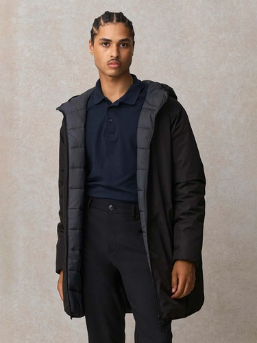 Куртка-парка унисекс Reverse, черная Куртка-парка унисекс Reverse, черная