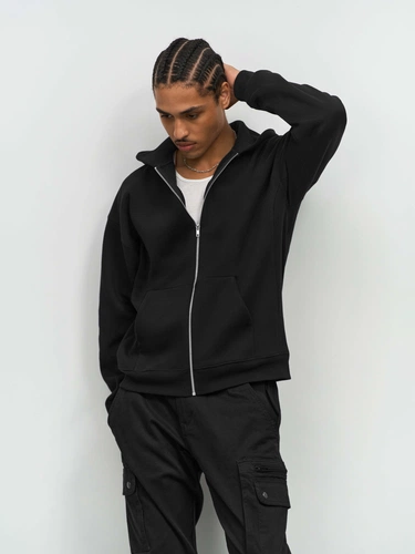 Толстовка унисекс на молнии Jelo, серый меланж Толстовка унисекс на молнии Jelo, серый меланж