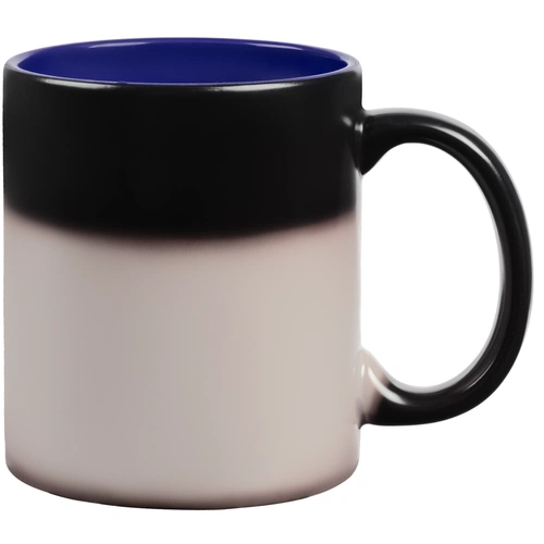 Кружка-хамелеон On Display, матовая, черная с синим Кружка-хамелеон On Display, матовая, черная с синим