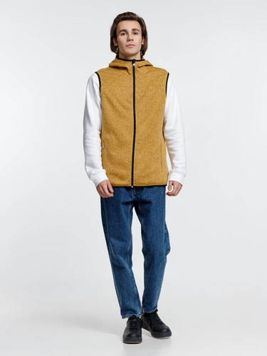 Жилет с капюшоном унисекс Gotland, горчичный Жилет с капюшоном унисекс Gotland, горчичный