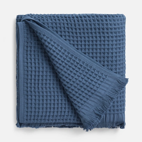 Плед вафельный Elenglect, темно-синий Плед вафельный Elenglect, темно-синий