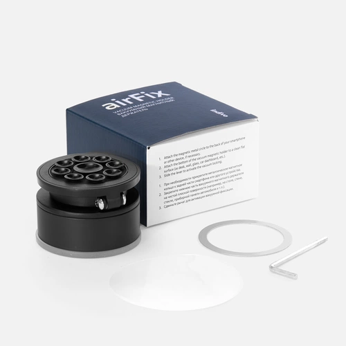Вакуумная магнитная подставка airFix, черная с серым Вакуумная магнитная подставка airFix, черная с серым