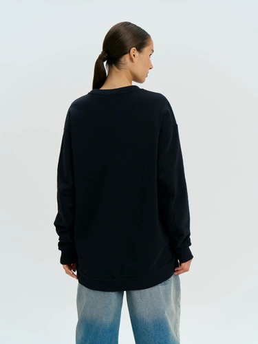 Свитшот оверсайз унисекс Omnifit, черный Свитшот оверсайз унисекс Omnifit, черный