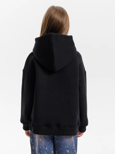 Худи детское оверсайз Junipero, черное Худи детское оверсайз Junipero, черное