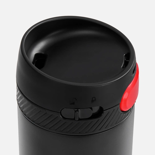 Термостакан X1 с цветной кнопкой, черный с красным Термостакан X1 с цветной кнопкой, черный с красным