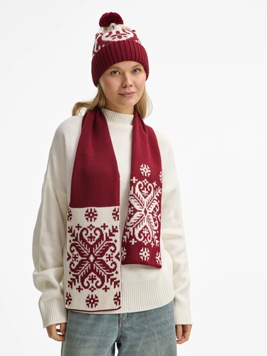 Шапка Wintertude, красная с белым Шапка Wintertude, красная с белым