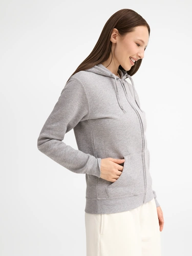 Толстовка женская на молнии с капюшоном Seven Women, серый меланж Толстовка женская на молнии с капюшоном Seven Women, серый меланж
