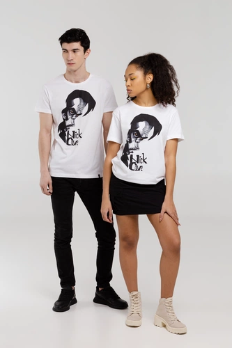 Футболка «Меламед. Nick Cave», белая Футболка «Меламед. Nick Cave», белая