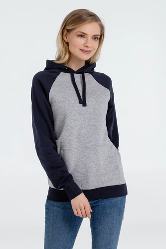 Толстовка унисекс Seattle, серый меланж с темно-синим Толстовка унисекс Seattle, серый меланж с темно-синим