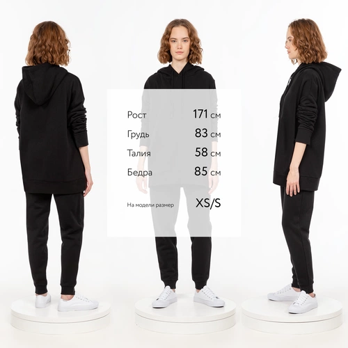 Худи унисекс H2, черное Худи унисекс H2, черное