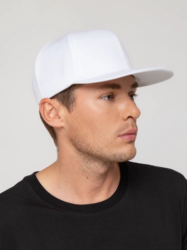 Бейсболка Snapback с прямым козырьком, белая Бейсболка Snapback с прямым козырьком, белая