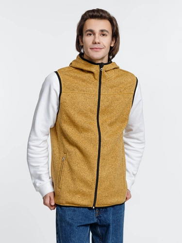 Жилет с капюшоном унисекс Gotland, горчичный Жилет с капюшоном унисекс Gotland, горчичный