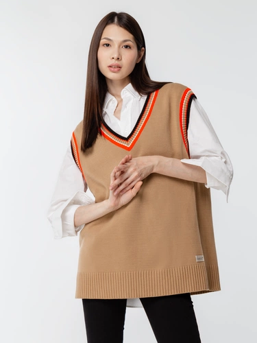 Жилет оверсайз унисекс Cornell в сумке, бежевый Жилет оверсайз унисекс Cornell в сумке, бежевый